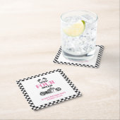 必要四速ピンクヘビーバイクフォー誕生日 スクエアペーパーコースター (インサイチュ)