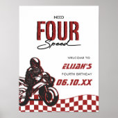 必要四速ボーイズ四番目のダートバイク誕生日 ポスター (正面)