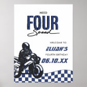 必要四速ボーイズ四番目のダートバイク誕生日 ポスター (正面)