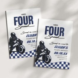 必要四速ボーイズ四番目のダートバイク誕生日 招待状