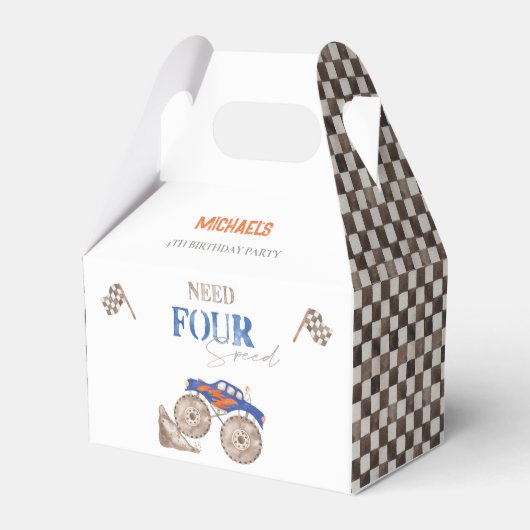 必要四速モンスタートラック誕生日ボックス フェイバーボックス (正面サイド)
