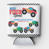 必要四速モンスタートラック誕生日 缶クーラー (正面)