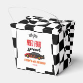 必要四速レッドレースカー4th誕生日パーティー フェイバーボックス (裏面サイド)