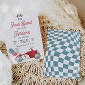 必要四速レッドレースカー4th誕生日パーティー 招待状