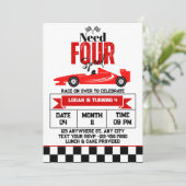 必要四速レースカーボーイ4th誕生日パーティー 招待状 (スタンド正面)