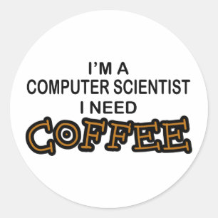 必要性のコーヒー-コンピューター科学者 ラウンドシール