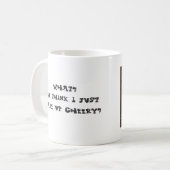 必要性のコーヒー! 私はどうしても陽気目覚めません コーヒーマグカップ (正面左)