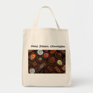 必要性。 ジョーカー。 チョコレート。 食料雑貨Totebag. トートバッグ