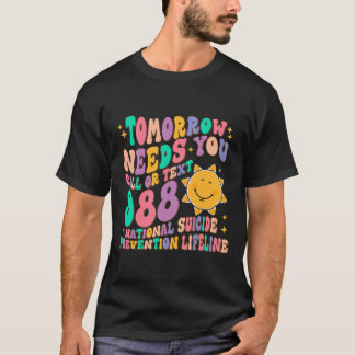 必要文字988国家自殺予防者に電話 Tシャツ