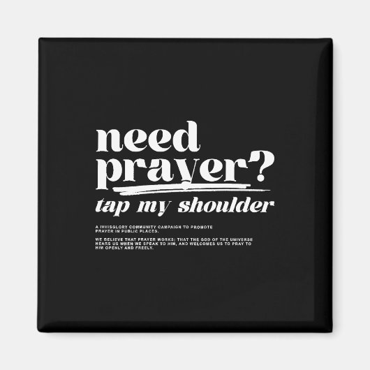 必要祈りの言葉タップ私の肩が必要祈りの言葉タップ私の翔 マグネット (正面)