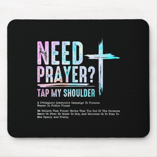 必要祈りの言葉タップ私の肩キリスト教男性の女性(o) マウスパッド (正面)
