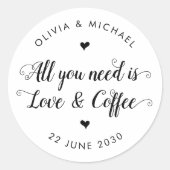 必要素朴なのはラブコーヒー結婚式の引き出物 ラウンドシール (正面)