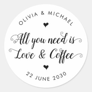 必要素朴なのはラブコーヒー結婚式の引き出物 ラウンドシール