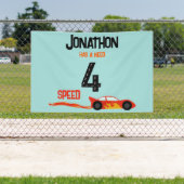 必要4速レーサー4番目の誕生日パーティー 横断幕 (インサイチュ)