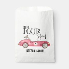 必要FOURスピードレッドレースカー4th誕生日 フェイバーバッグ