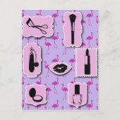 必需品のコスメティックロゴパターン ポストカード (正面)