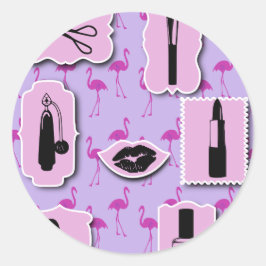 必需品のコスメティックロゴパターン ラウンドシール