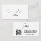 必須およびエレガントQRcodeの結婚詳細 エンクロージャーカード (正面/裏面)