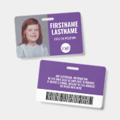 必須の従業員 ID 写真、バーコード、ロゴ、名前 バッジ (正面＆裏面)