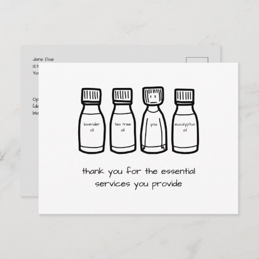 「必須の」感謝を伝えるぬりえページぬりえ ポストカード (正面/裏面)