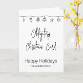 必須クリスマスカーおもしろいドードルシンプル カード (黄色い花)