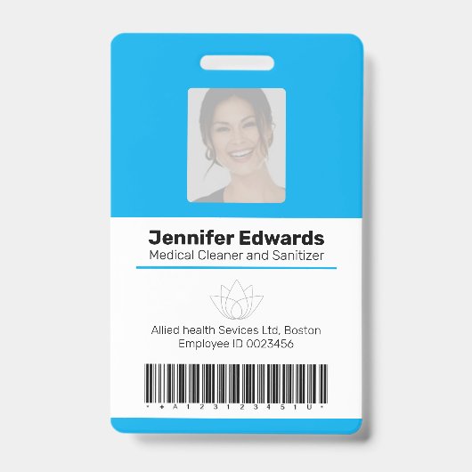 必須作業者ID idバーコードエントリ バッジ (Front)