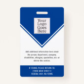 必須従業員バーコードフォトセキュリティID バッジ (裏面)