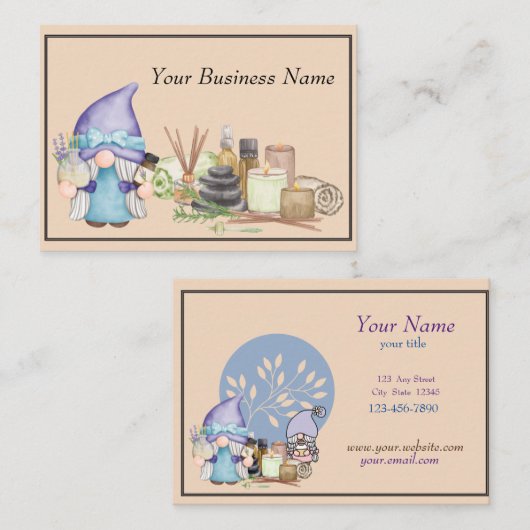 必須油またはスパ名刺(格言付) 名刺 (正面/裏面)