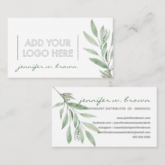 必須油カスタムロゴフローラの追加 名刺 (正面/裏面)