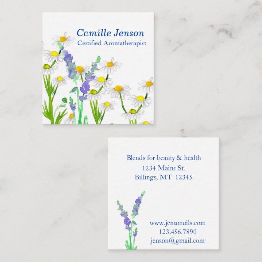 必須油認定アロマセラピストカスタム スクエア名刺 (正面/裏面)