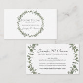 必須油eucalyptusフローラフレームサークル 名刺 (正面/裏面)