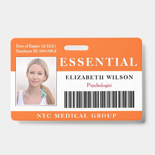 必須 |社モダン員写真ID バッジ (正面)