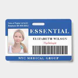 必須 |社員モダンの写真ID バッジ