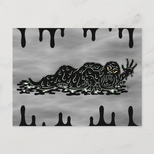 忍び寄るスライムハルク風変わりホラーアート ポストカード (正面)