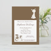 忍び笑いの落書きのキリンのベビーシャワーの招待状 招待状 (スタンド正面)