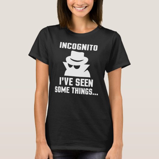 忍び込んで何かおたくを見たおもしろい Tシャツ (正面)