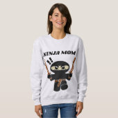 忍者おもしろいママTシャツ スウェットシャツ (正面フル)