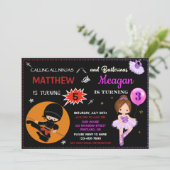 忍者とバレリーナ誕生日の招待状2テーマ 招待状 (スタンド正面)