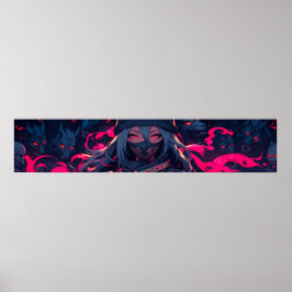 忍者と彼女の狼のアニメアート ポスター