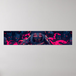 忍者と彼女の狼のアニメアート ポスター