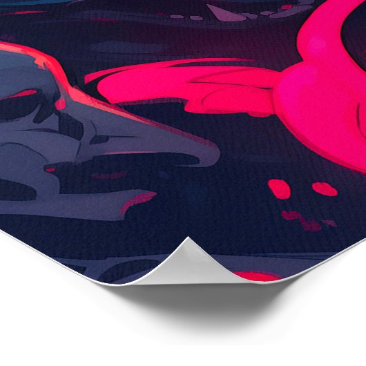 忍者と彼女の狼のアニメアート ポスター (角)