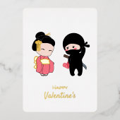 忍者と芸者ハッピーバレンタイン 箔シーズンカード (正面)