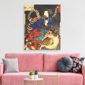 忍者と虎、芳年忍者ヒーロー&タイガー、芳年、浮世絵 キャンバスプリント (インサイチュ (リビング))