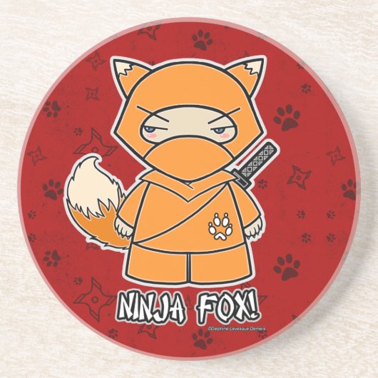 忍者のキツネ! Ninjadorablesの赤のコースター コースター (正面)