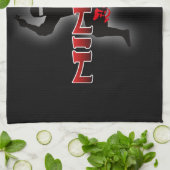 忍者のシルエット キッチンタオル (折り畳み)