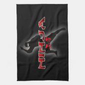 忍者のシルエット キッチンタオル (縦)