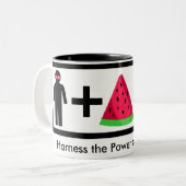 忍者のスイカのマグ ツートーンマグカップ (正面左)