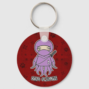 忍者のタコ! 赤いKeychain キーホルダー