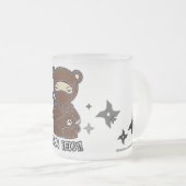 忍者のテディ! Shurikensのマグを使って フロストグラスマグカップ (正面右)