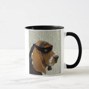 忍者のバセットハウンド犬 マグカップ